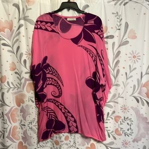 Pink & purple coverup made in Kona Hawaii by Hailama designs M/L